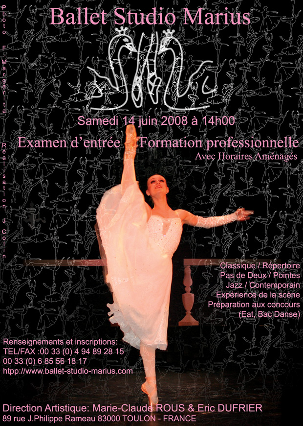 Examen d'entr&eacute;e formation professionnelle de danse classique