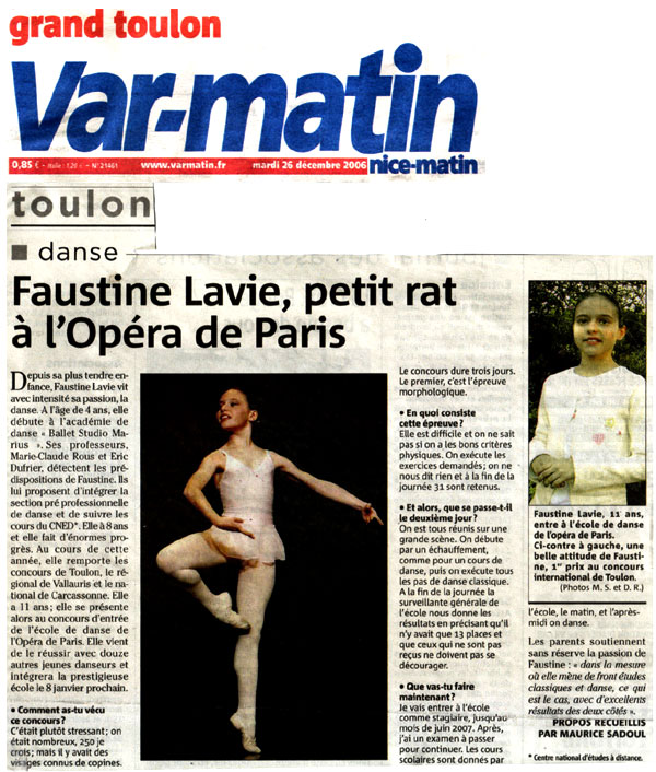 Faustine Lavie � l'Op�ra de Paris