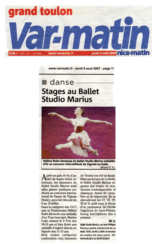 Var Matin : Concours international de danse de Vignale