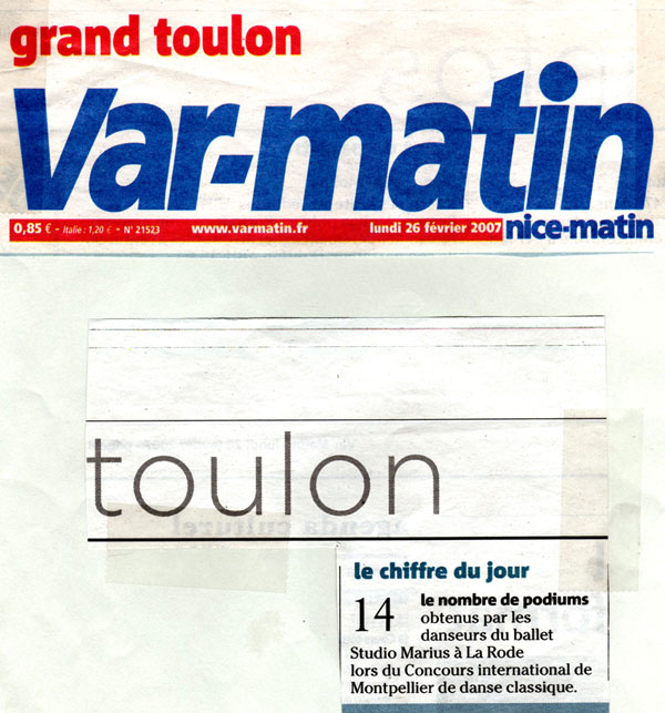 Var Matin : Concours international de danse de Montpellier