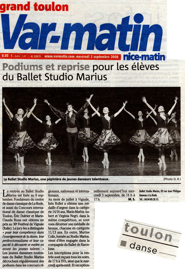 Podium et reprise au Ballet Studio Marius