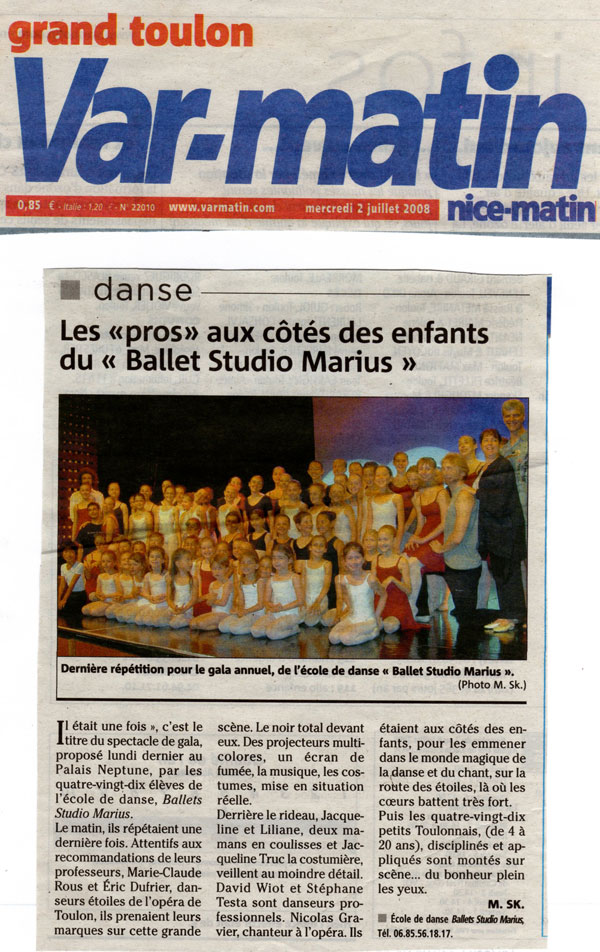 Gala de danse classique de fin d'ann&eacute;e de Toulon