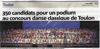 VarMatin 350 candidats pour un podium au concours de danse classique de Toulon
