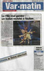 La fille mal gardée Var Matin 23 mars 2014