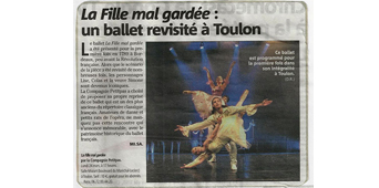 La fille mal gardée un ballet revisité Var Matin 2014