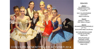 Résultats du concours de danse de Montpellier 2014