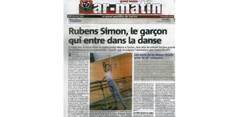 Rubens SIMON le garçon qui entre dans la danse