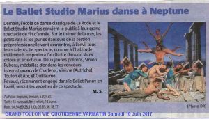 Article var matin le ballet studio marius danse à neptune