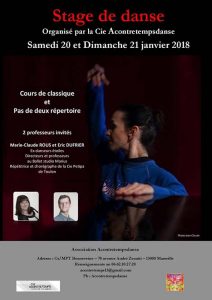 Affiche du stage de danse de Marseille