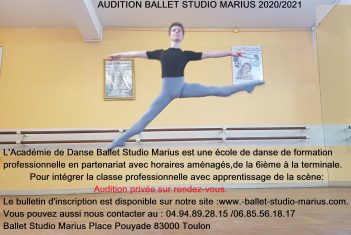 AUDITION BALLET STUDIO MARIUS 2020/2021