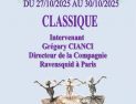 STAGE DE TOUSSAINT DU 27 AU 30 OCTOBRE 2025