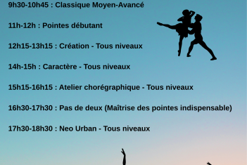 STAGE DU 25 AU 28 AOUT NOUVEAUX HORAIRES