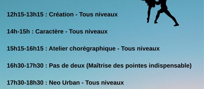 STAGE DU 25 AU 28 AOUT NOUVEAUX HORAIRES